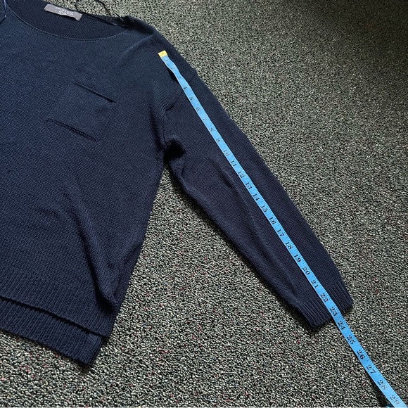 PRIMARK Navy Blue Boatneck Loose Knit Sweater Oversized Relaxed Drappy Shirt L - Picture 15 of 16